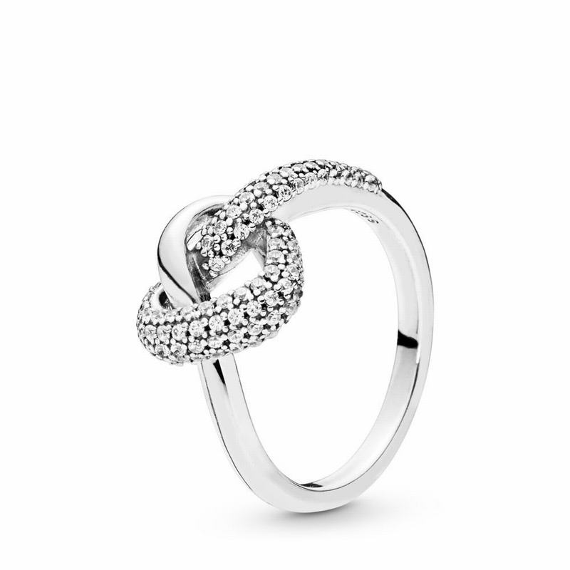 Pandora Knotted Heart Statement Ring - Sterling Silver/Cubic Zirconia - Canada | VX2211ZU